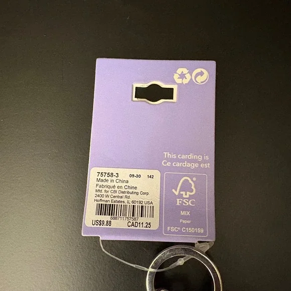 NWT Claire's Pink Gem Dangle Keychain Charm Silver Tone Geometric Shapes - Picture 6 of 7